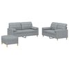 vidaXL Ensemble de canap&eacute;s 3 pcs coussins gris clair tissu