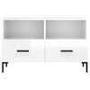 vidaXL Meuble TV Blanc brillant 80x36x50 cm Bois d'ing&eacute;nierie