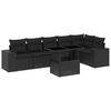 vidaXL Salon de jardin 7 pcs avec coussins noir r&eacute;sine tress&eacute;e