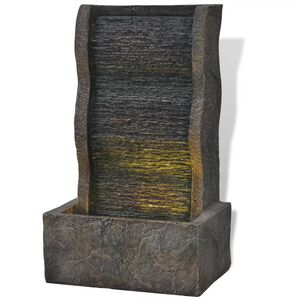 vidaXL Fontaine d'int&eacute;rieur avec lampe LED Polyr&eacute;sine