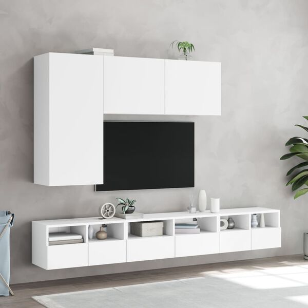 vidaXL Meubles TV muraux 2 pcs blanc 60x30x30 cm bois d'ingénierie