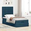 vidaXL Cadre de lit ottoman avec matelas bleu fonc&eacute; 90x190 cm velours