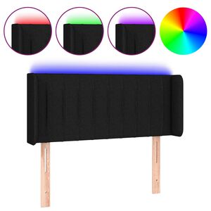 vidaXL T&ecirc;te de lit &agrave; LED Noir 83x16x78/88 cm Tissu