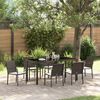 vidaXL Ensemble de salle à manger pour jardin 7 pcs Marron Poly rotin