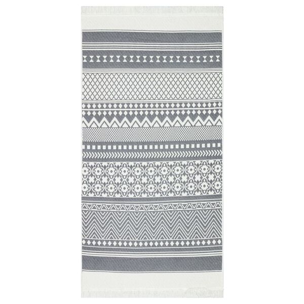 vidaXL Tapis Gris et blanc 80x150 cm Coton
