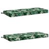vidaXL Coussins de banc 2 pi&egrave;ces SOEST 100 % polyester Motif feuilles