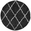 vidaXL Tapis shaggy &agrave; poils longs moderne noir et cr&egrave;me &Oslash; 280 cm