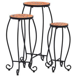 vidaXL Tables mosa&iuml;que 3 pcs Terre cuite C&eacute;ramique