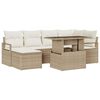 vidaXL Ensemble de canap&eacute; de jardin 7 pc Beige Poly rotin