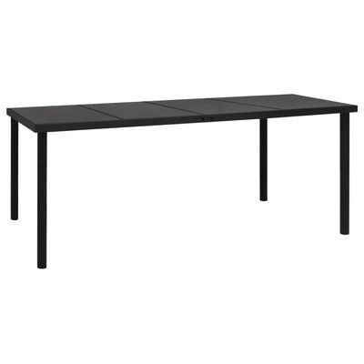 vidaXL Table de jardin 190x90x74 cm Noir Acier