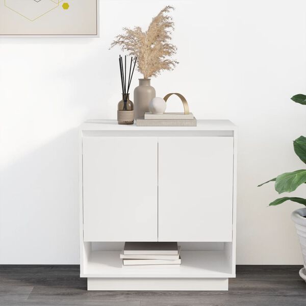 vidaXL Buffet Blanc brillant 70x41x75 cm Bois d'ing&eacute;nierie