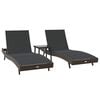 vidaXL Transat 3 pcs Marron 197 x 70 x 82 cm polyrotin