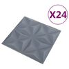 vidaXL Panneaux muraux 3D 24 pcs 50x50 cm gris origami 6 m&sup2;