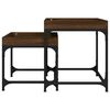 vidaXL Tables d'appoint 2 pcs Ch&ecirc;ne marron Bois d'ing&eacute;nierie