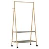 vidaXL Porte-v&ecirc;tements et &eacute;tag&egrave;res et roulettes 96x45,5x155,5cm bambou