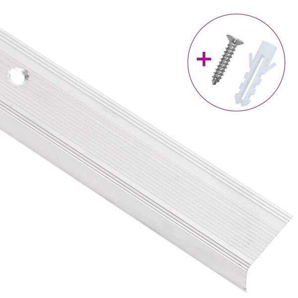 vidaXL Nez de marche forme en L 5 pcs aluminium 90 cm argent&eacute;