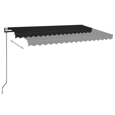 vidaXL Auvent automatique et capteur de vent LED 450x350 cm Anthracite