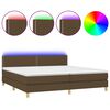vidaXL Sommier &agrave; lattes de lit matelas et LED Marron fonc&eacute; 200x200 cm