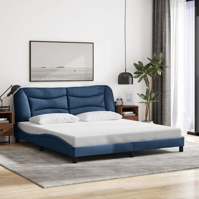 vidaXL Cadre de lit sans matelas bleu 180x200 cm tissu