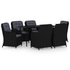vidaXL Ensemble &agrave; manger de jardin 7 pcs Noir