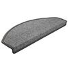 vidaXL Tapis d'escalier 10 pi&egrave;ces 65 x 24 x 4 cm Gris fonc&eacute; Demi-rond Grand