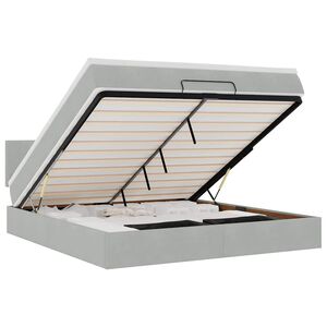 VidaXL Cadre de lit ottoman avec matelas gris clair 180x200 cm velours