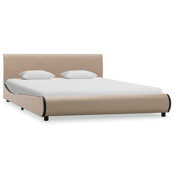 vidaXL Cadre de lit Cappuccino Similicuir 120 x 200 cm