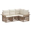vidaXL Ensemble de canap&eacute; de jardin 4 pc Beige polyrotin