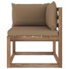 vidaXL Canap&eacute; d'angle palette de jardin avec coussins taupe