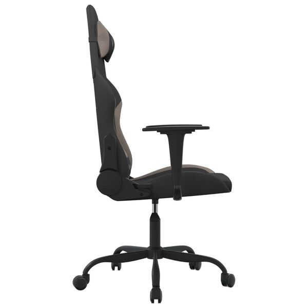 vidaXL Chaise de jeu de massage Noir et taupe Tissu