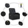 vidaXL Fauteuil de massage inclinable Noir Similicuir