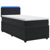 vidaXL Lit boxspring avec matelas Noir 80 x 200 cm Velours