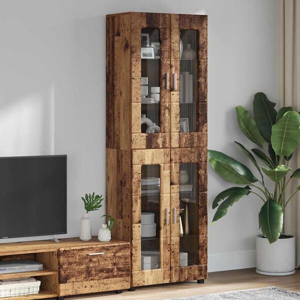 vidaXL Haut Armoire avec &eacute;tag&egrave;re FLORIN Bois ancien 60 x 35 x 182 cm