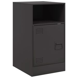 vidaXL Table de chevet noir 34,5x39x62 cm acier