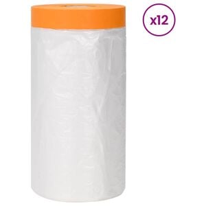 vidaXL Tapis de protection avec bande adh&eacute;sive 12 pc Transparent HDPE