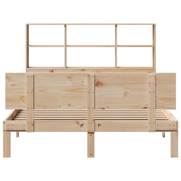 vidaXL Lit biblioth&egrave;que sans matelas 120x200 cm bois de pin massif
