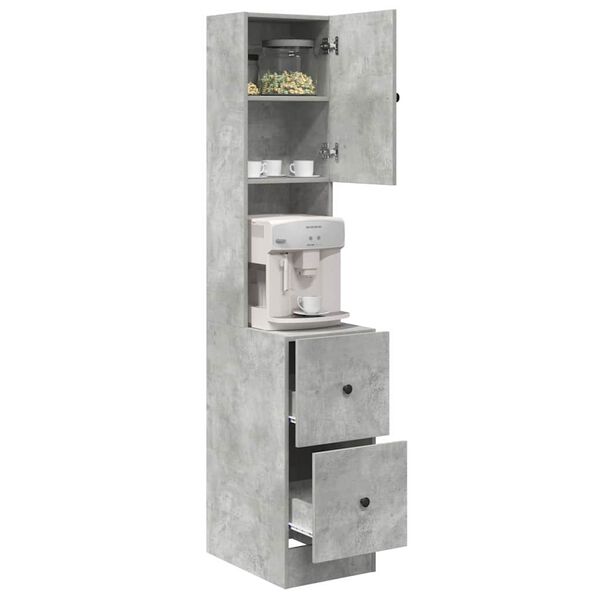 vidaXL Armoire de cuisine Gris 35 x 50 x 180 cm Bois d'ing&eacute;nierie