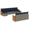 vidaXL Ensemble de canap&eacute; de jardin 10 pcs avec coussins gris r&eacute;sine tress&eacute;e