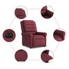 vidaXL Fauteuil inclinable &eacute;lectrique rouge bordeaux tissu