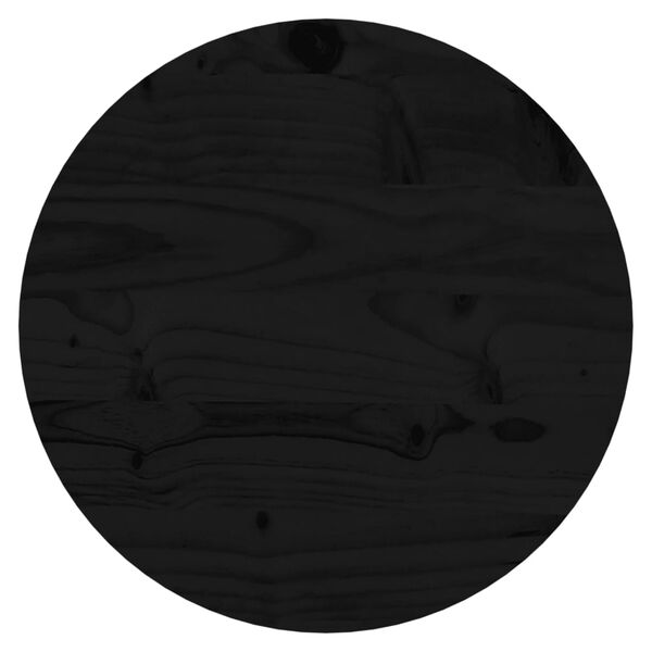vidaXL Dessus de table rond noir &Oslash;30x3 cm bois de pin massif