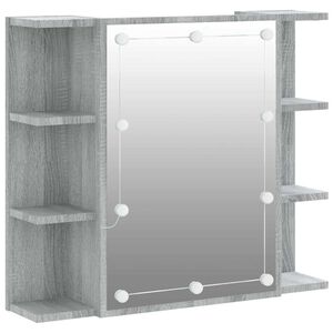 vidaXL Armoire &agrave; miroir avec LED Sonoma gris 70x16,5x60 cm