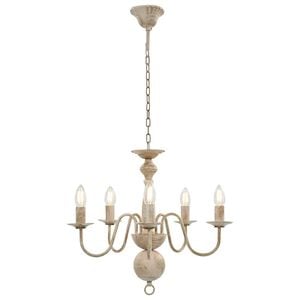 vidaXL Lustre Blanc antique 5 ampoules E14