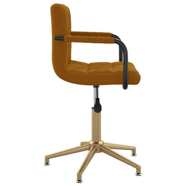 vidaXL Chaise pivotante de salle &agrave; manger Marron Velours