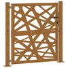 vidaXL Portail de jardin 100x100 cm en acier patin&eacute;, design l&eacute;ger