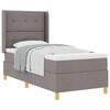 vidaXL Lit &agrave; ressorts avec coussin Taupe 90 x 200 cm tissu