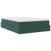 vidaXL Lit avec rangement et matelas Vert fonc&eacute; 140 x 200 cm Velours