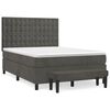 vidaXL Sommier &agrave; lattes de lit et matelas Gris fonc&eacute; 140x190cm Velours