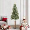 vidaXL Sapin de No&euml;l mince Vert 210 cm PVC et bois de pin massif