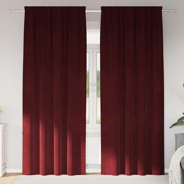 vidaXL Rideaux occultants 2 pcs Bordeaux 140 x 260 cm Velours