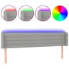 vidaXL T&ecirc;te de lit &agrave; LED Gris clair 163x16x78/88 cm Tissu